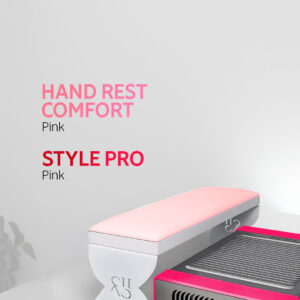 Pochłaniacz pyłu SHEMAX Style PRO + podstawka pod dłonie Comfort — kompletne stanowisko do manicure