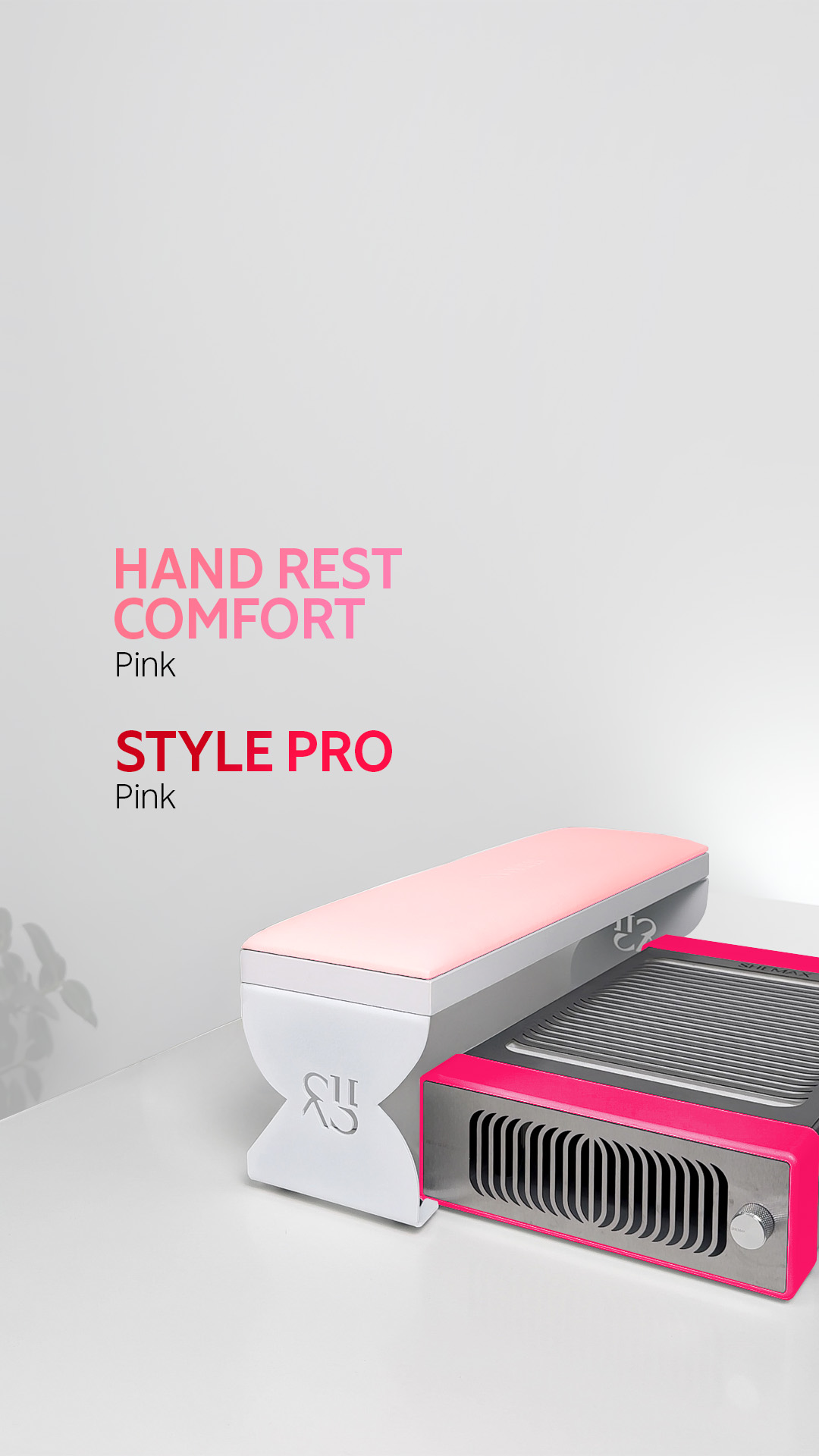 Pochłaniacz pyłu SHEMAX Style PRO + podstawka pod dłonie Comfort — kompletne stanowisko do manicure - obrazek 6