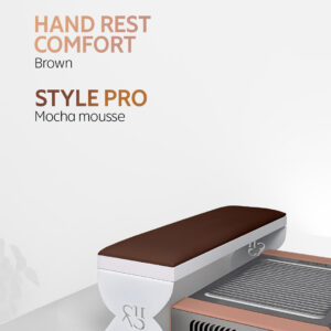 Pochłaniacz pyłu SHEMAX Style PRO + podstawka pod dłonie Comfort — kompletne stanowisko do manicure
