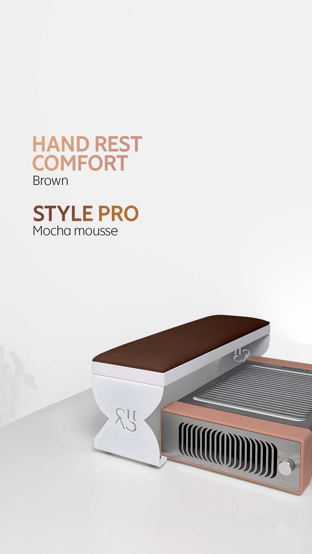 Pochłaniacz pyłu SHEMAX Style PRO + podstawka pod dłonie Comfort — kompletne stanowisko do manicure - obrazek 7