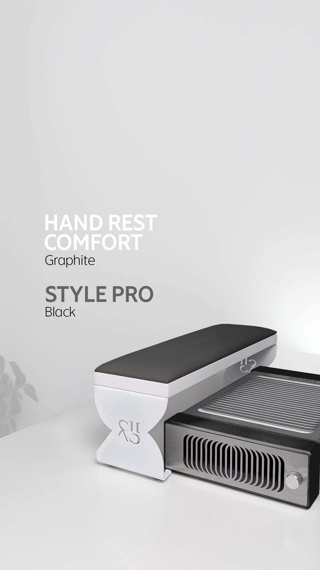 Pochłaniacz pyłu SHEMAX Style PRO + podstawka pod dłonie Comfort — kompletne stanowisko do manicure - obrazek 2