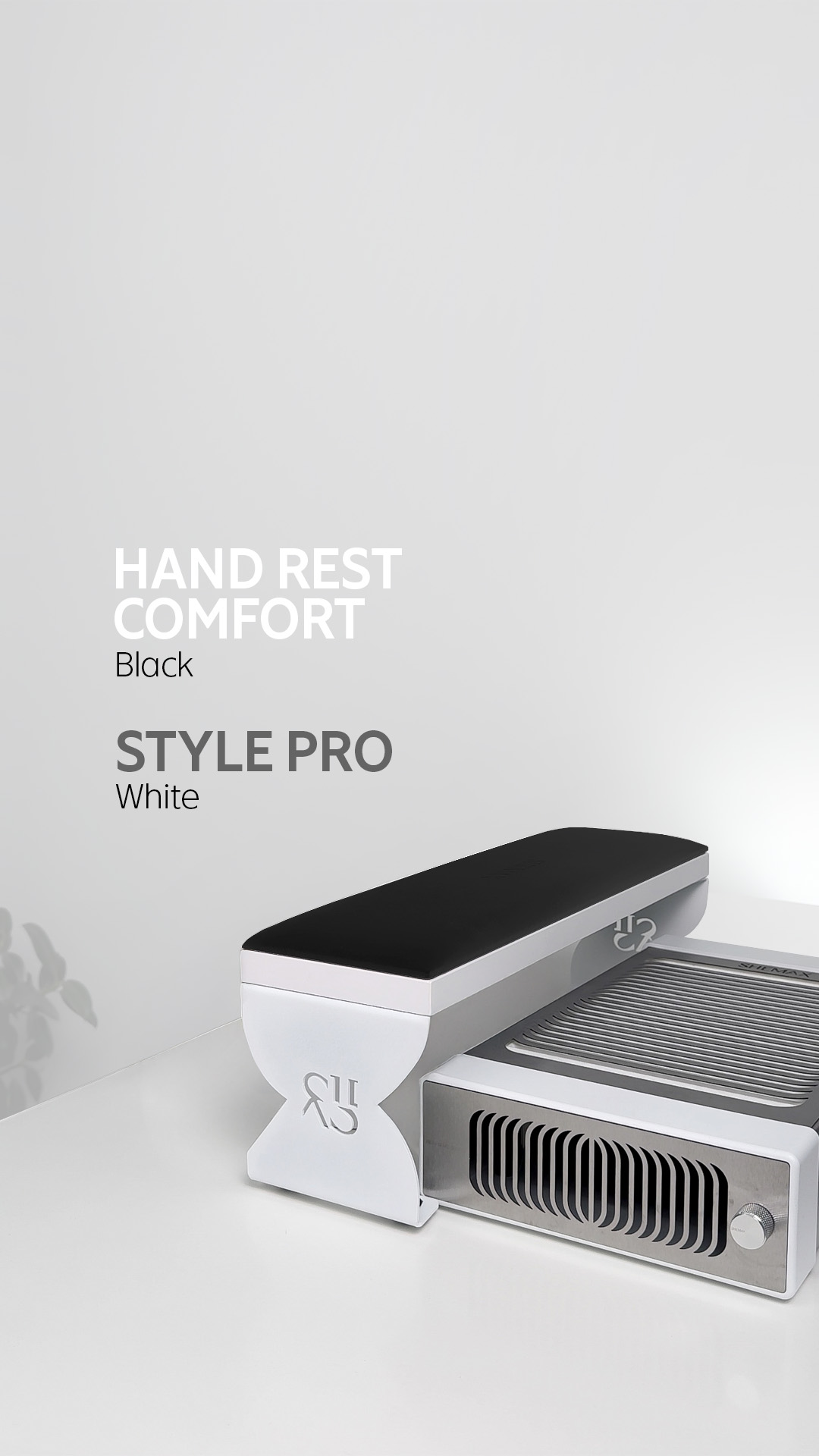 Pochłaniacz pyłu SHEMAX Style PRO + podstawka pod dłonie Comfort — kompletne stanowisko do manicure - obrazek 3